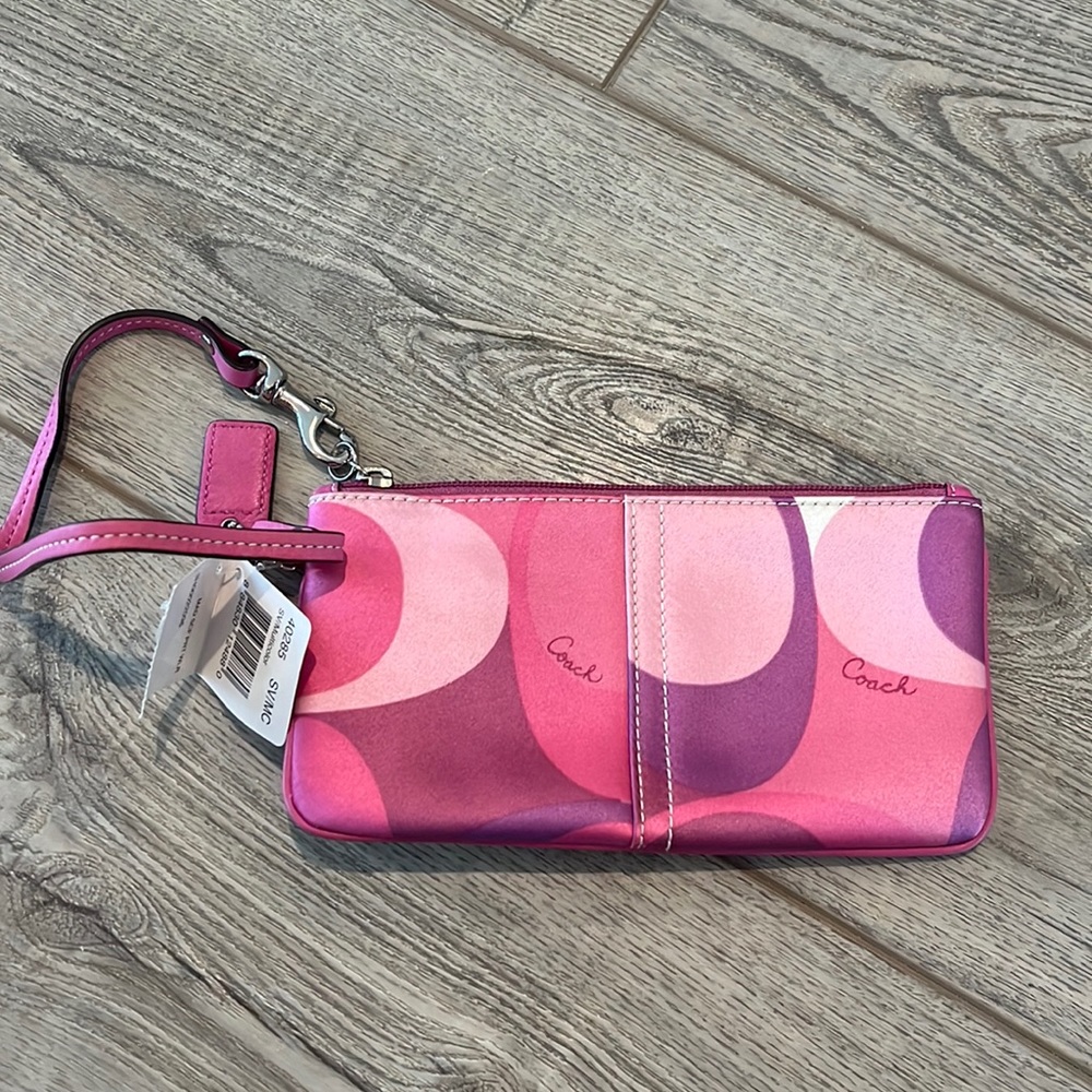 Coach Wristlet in pink and purple